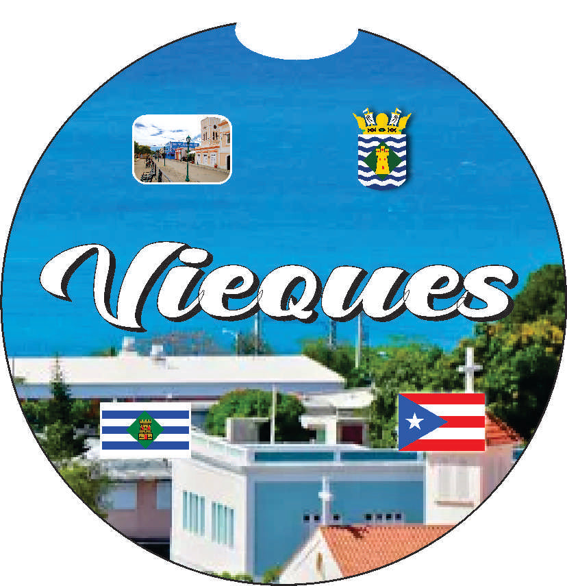 Puerto Rico and 78 Towns 2pc Rubber Car Coaster PRS