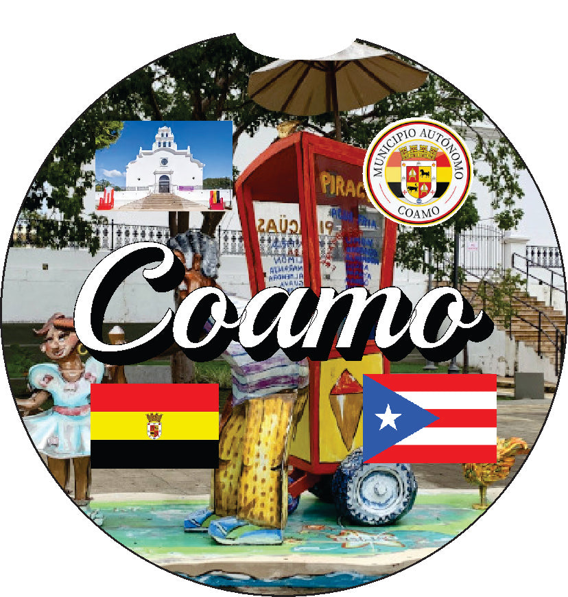 Puerto Rico and 78 Towns 2pc Car Coasters