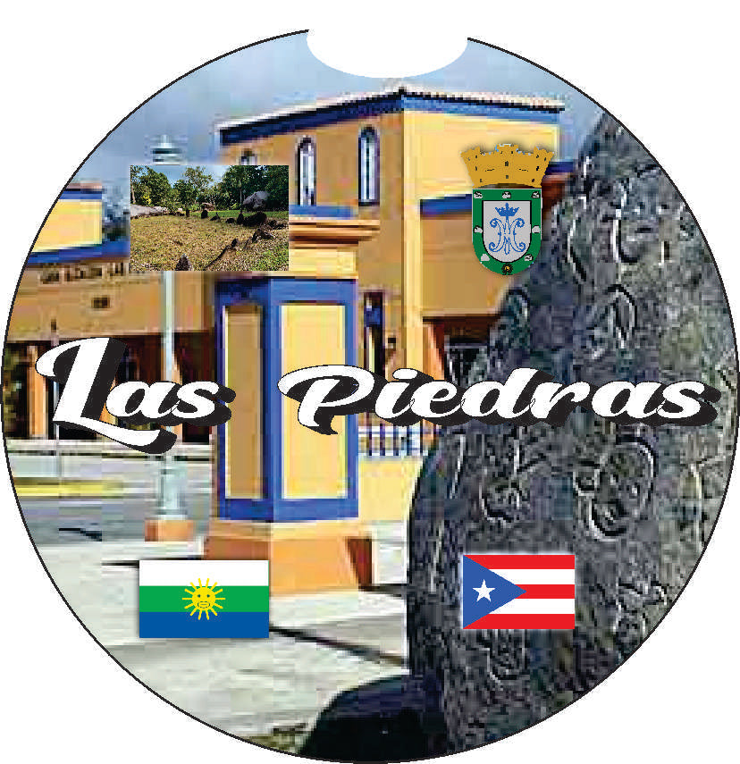 Puerto Rico and 78 Towns 2pc Rubber Car Coaster PRS