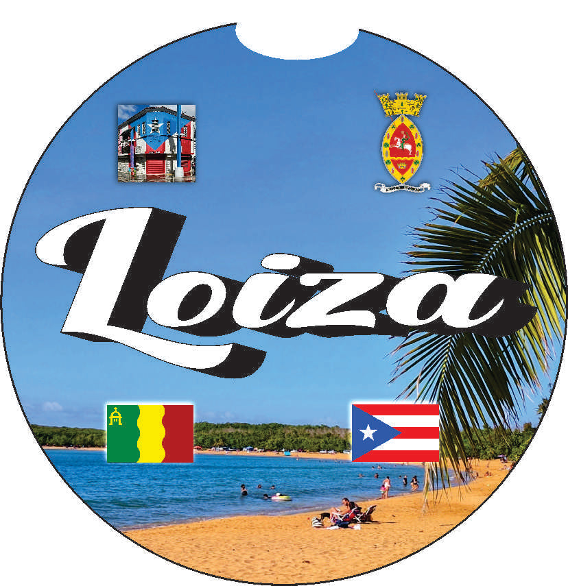 Puerto Rico and 78 Towns 2pc Rubber Car Coaster PRS