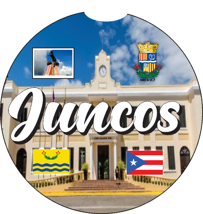 Puerto Rico and 78 Towns 2pc Rubber Car Coaster PRS