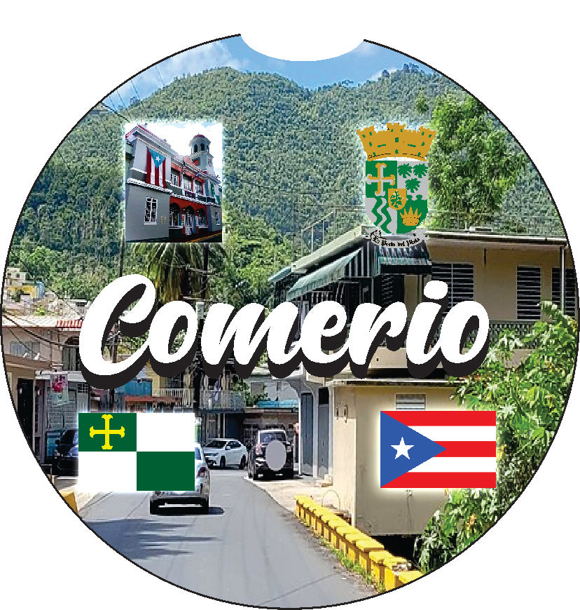 Puerto Rico and 78 Towns 2pc Car Coasters