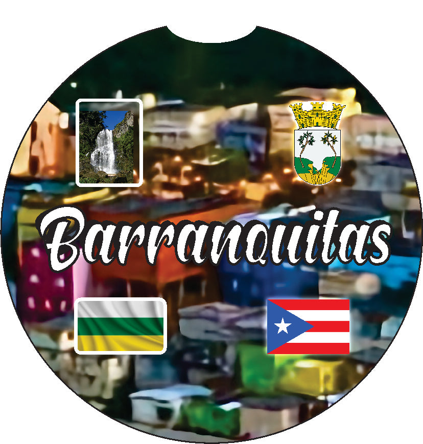 Puerto Rico and 78 Towns 2pc Car Coasters