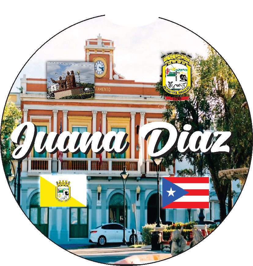 Posavasos para coche de 2 piezas de Juana Díaz / Puerto Rico