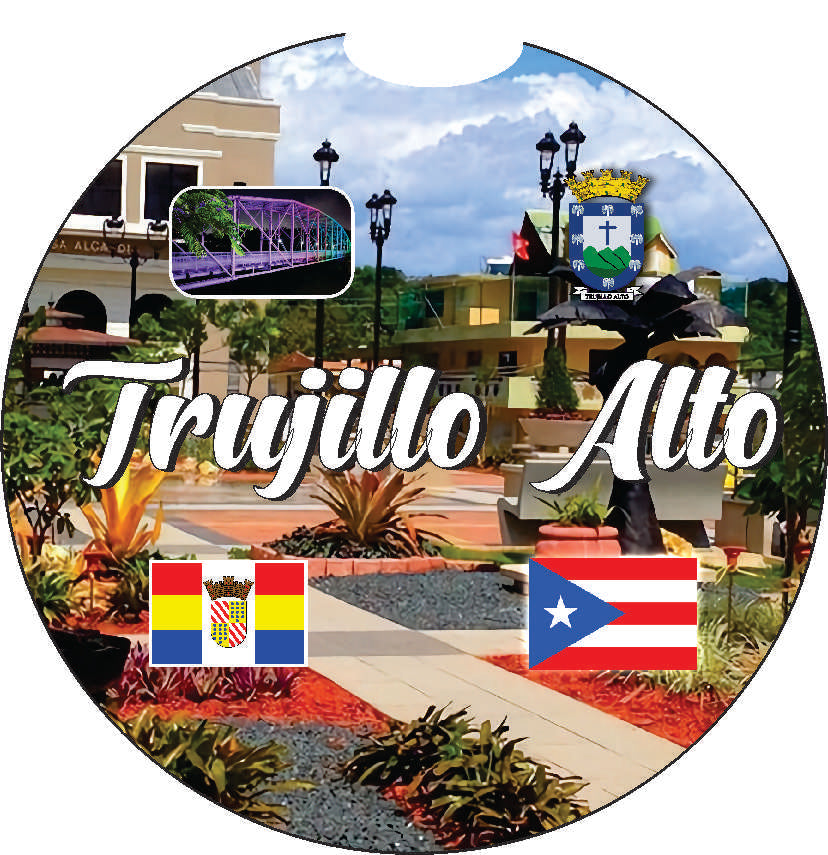 Puerto Rico and 78 Towns 2pc Car Coasters