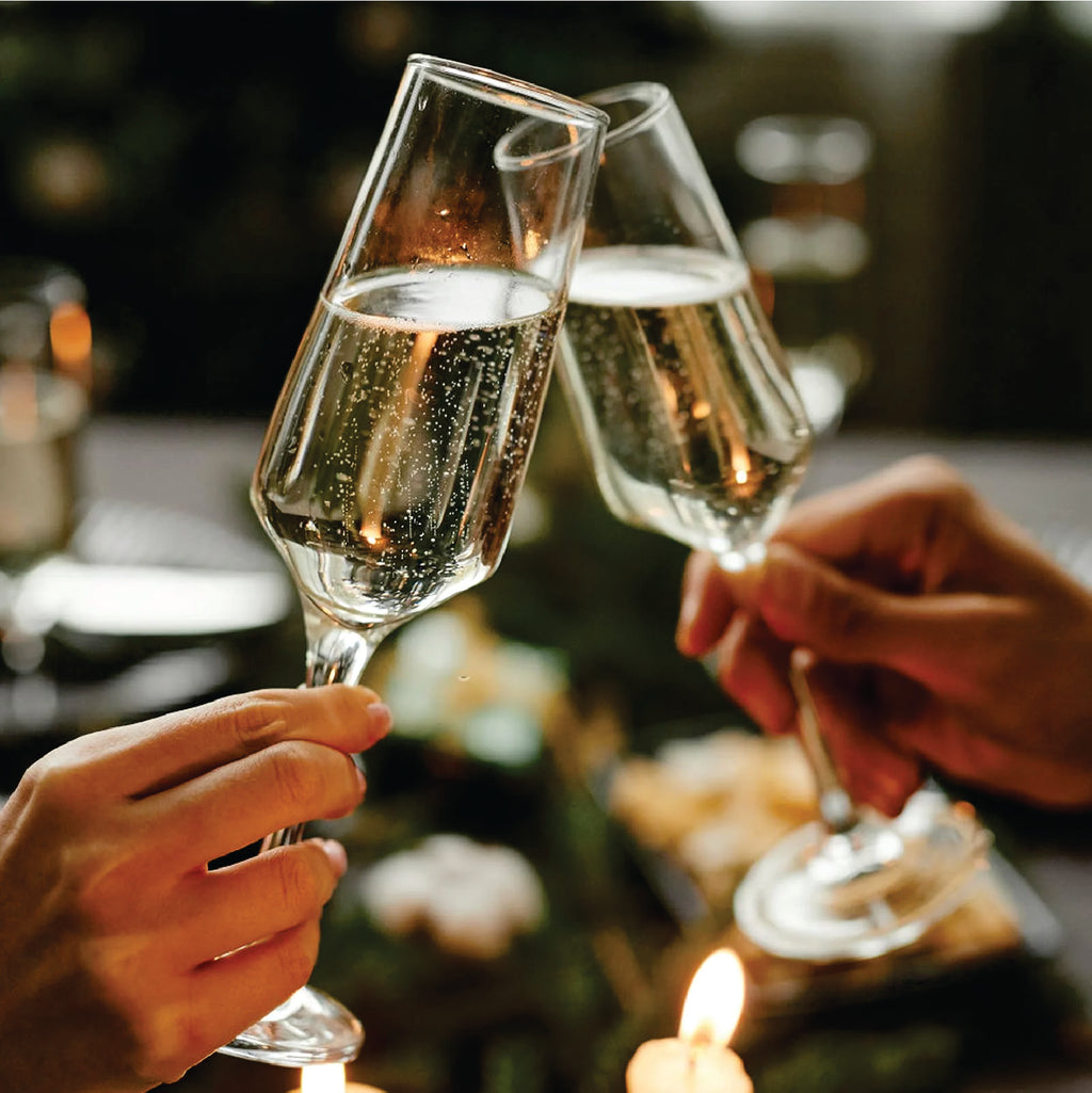 Champagne Flutes, PERSONALIZE Glass Champagne Flutes Set of 2 (8.5oz)