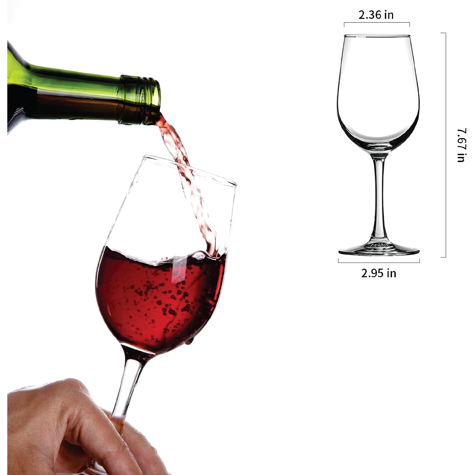 Wine Glasses, PERSONALIZE clear Glassware, 10 oz, 4 set