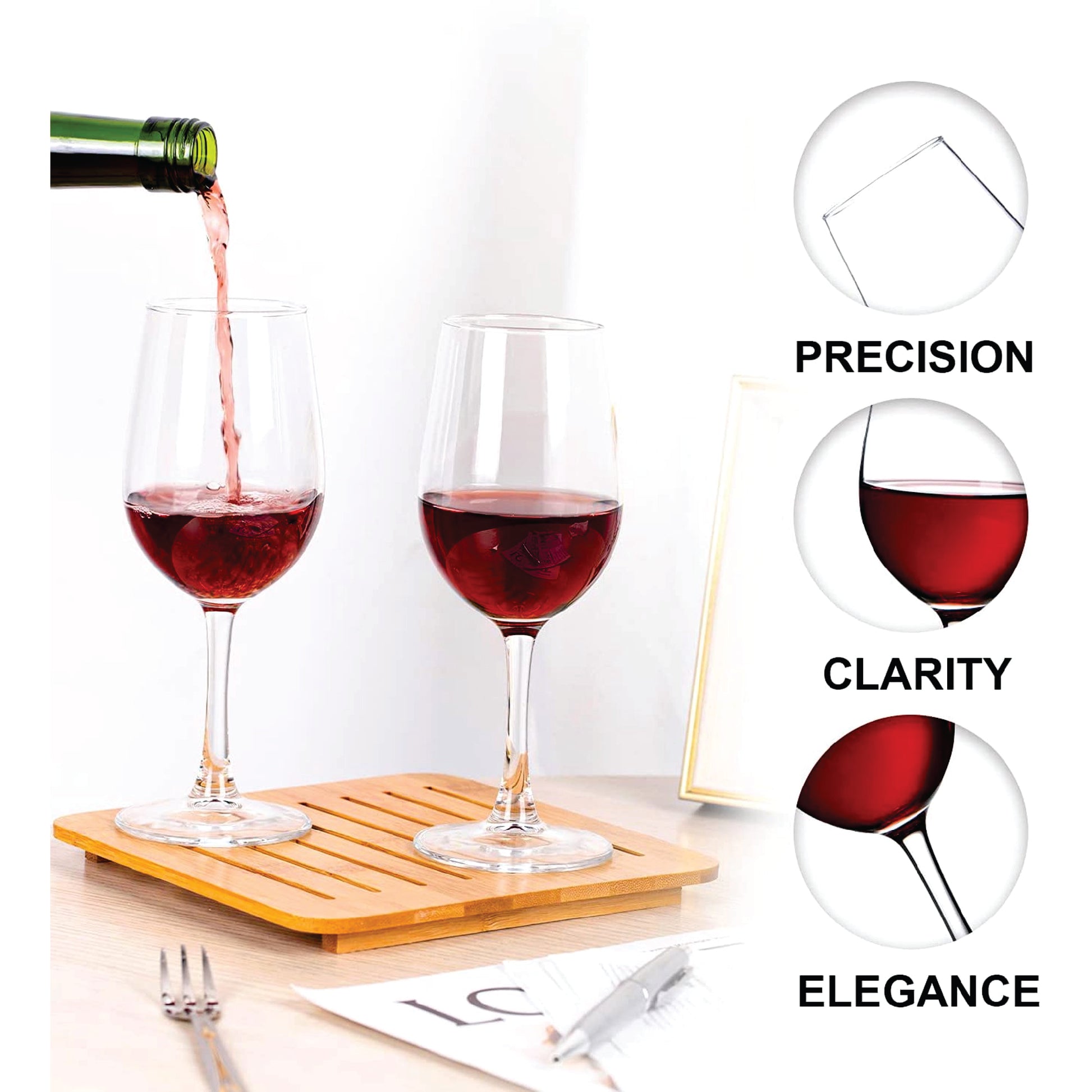 Wine Glasses, PERSONALIZE clear Glassware, 10 oz, 4 set