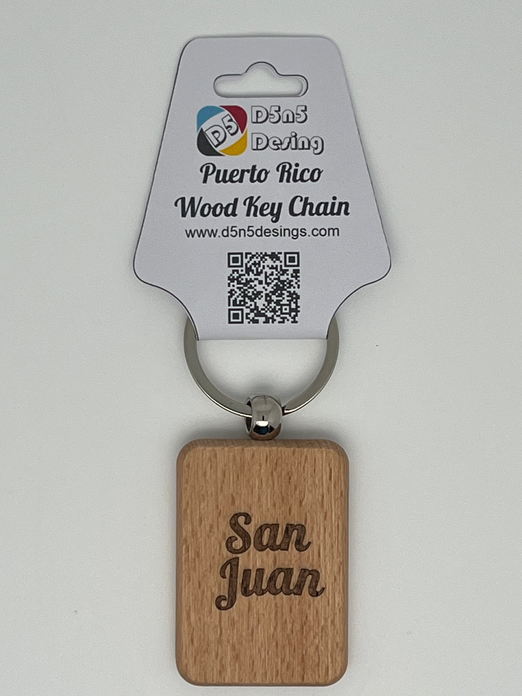 Puerto Rico and 78 Towns Wood Key Chain