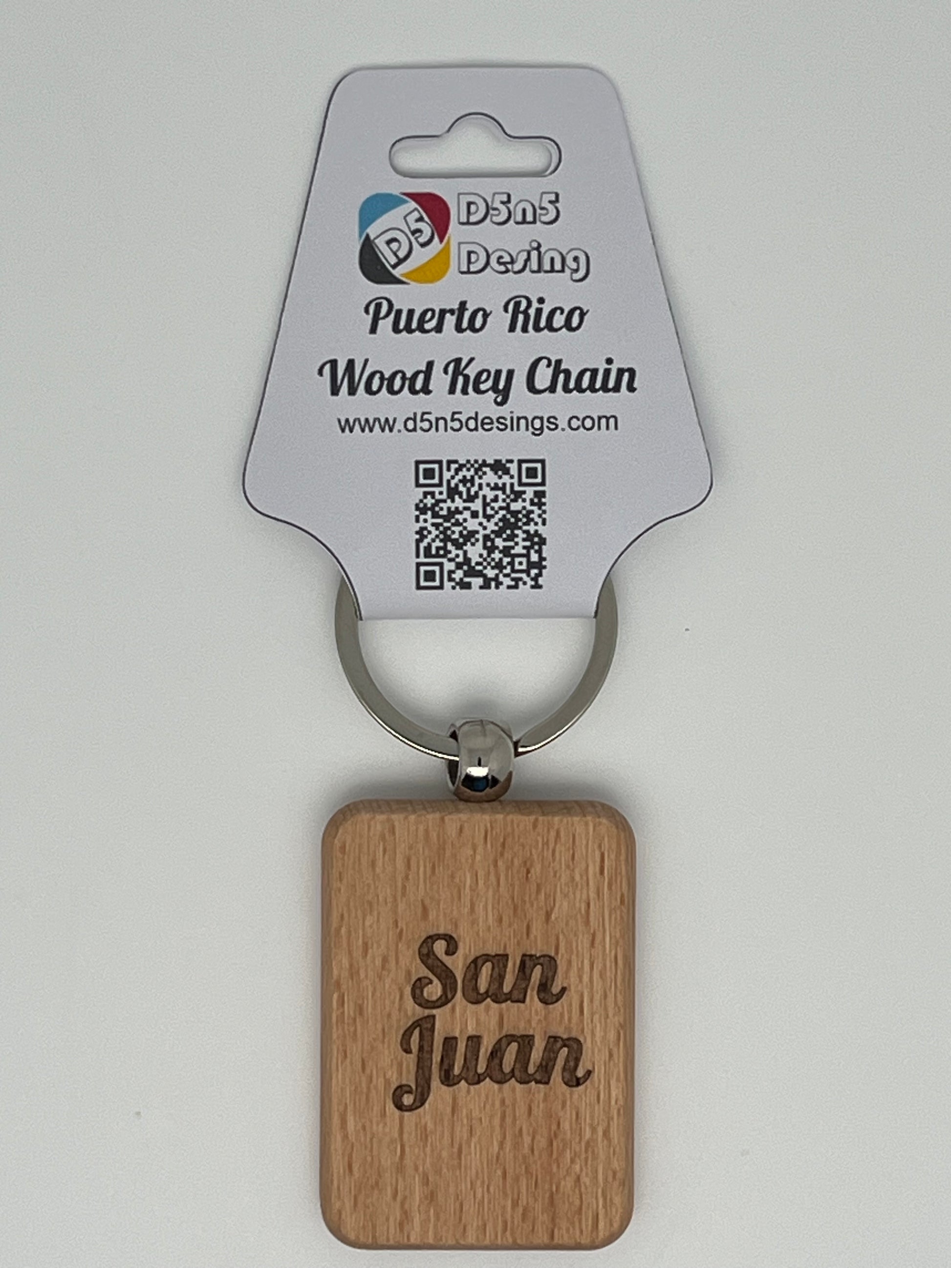 Puerto Rico and 78 Towns Wood Key Chain