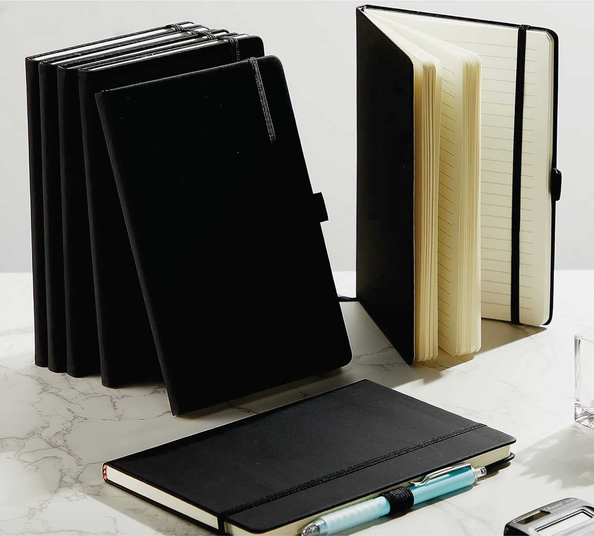 Lined Journal 12 Notebooks 5.5 x 8.2 Inch A5 Hardcover Notebook College Ruled Notepad with Pen Holder PU  Pick and Promo