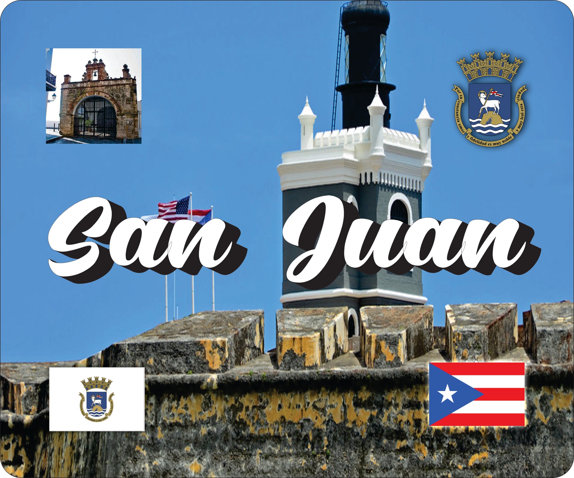 SAN JUAN Puerto Rico Souvenirs PRS Town Set