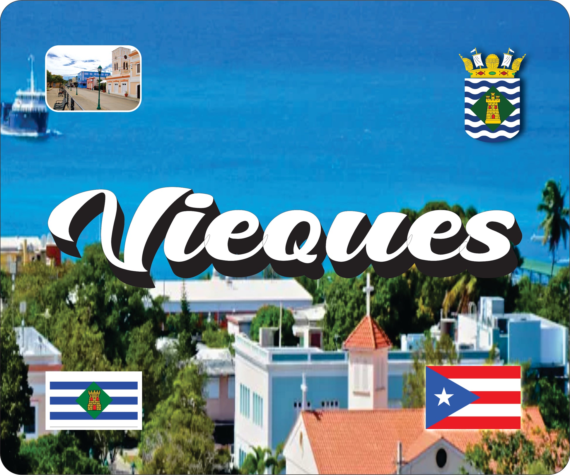 VIEQUES Puerto Rico Souvenirs PRS Town Set