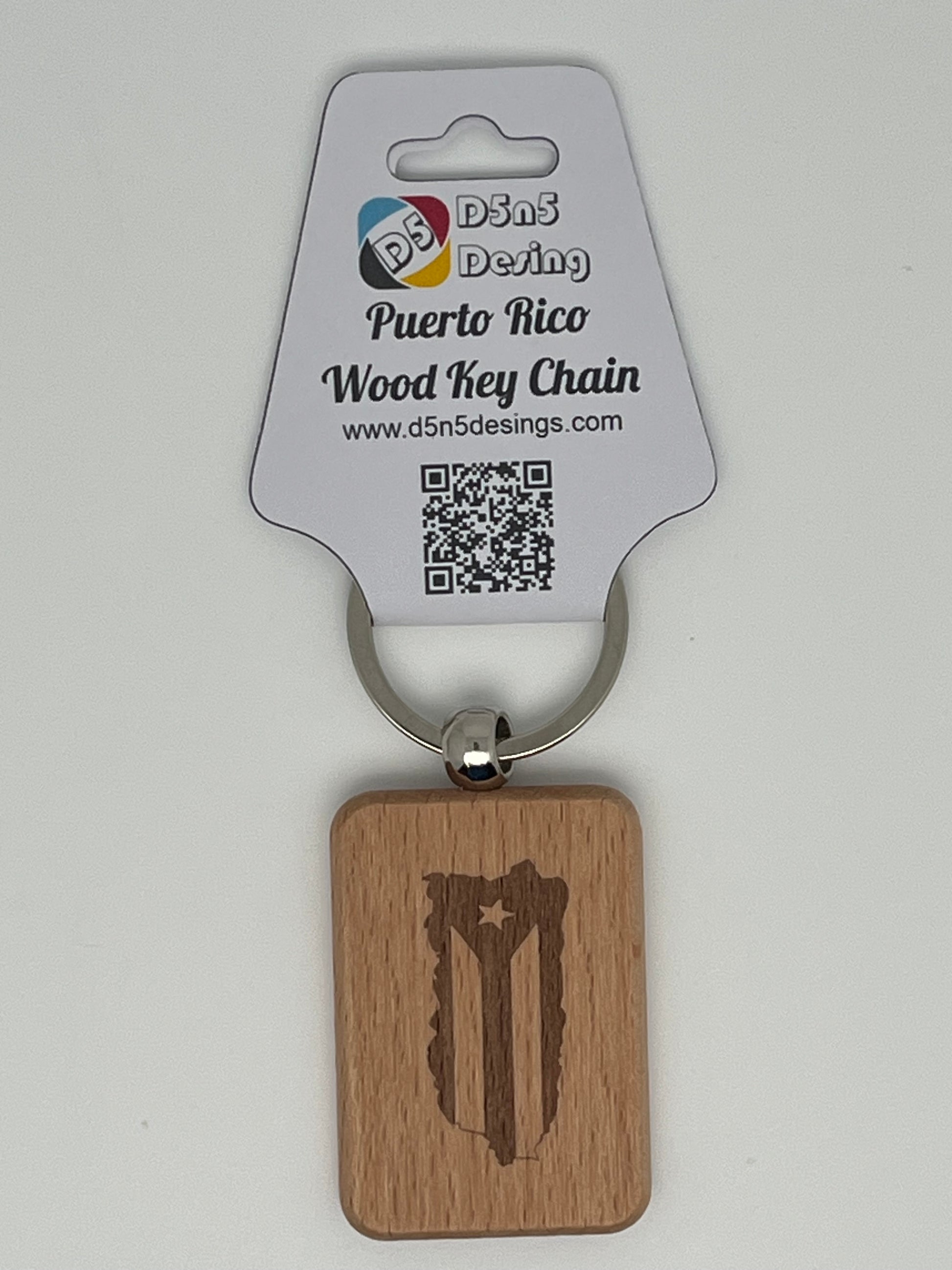 Puerto Rico Souvenirs Wood Key Chain Doble side Engraving
