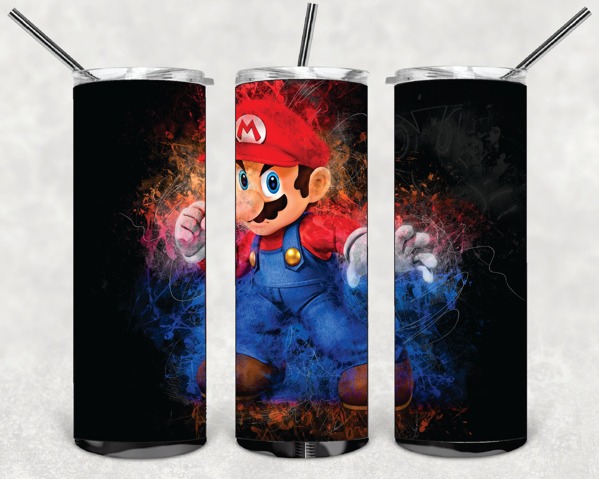 Mario-1 20oz Stainless Steel Double Wall Skinny Tumbler With Straw