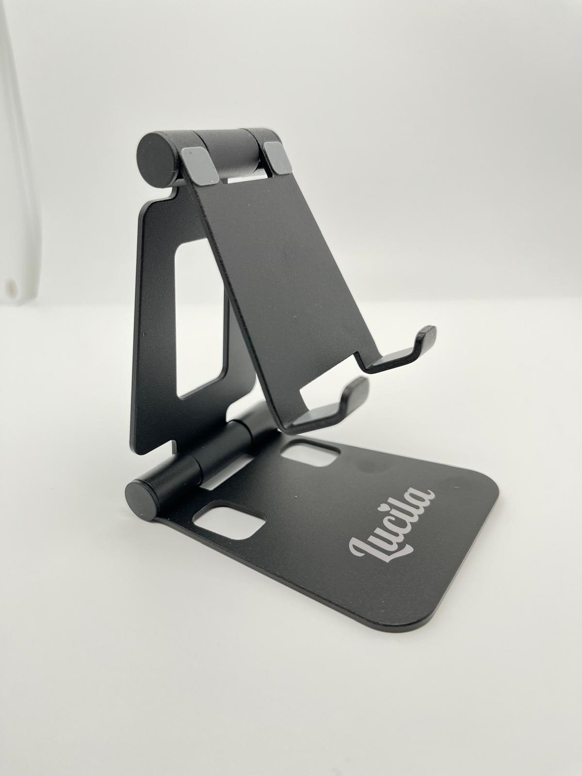 Phone Stand Folding Dual Axis Aluminum Alloy Stand Personalized color Black