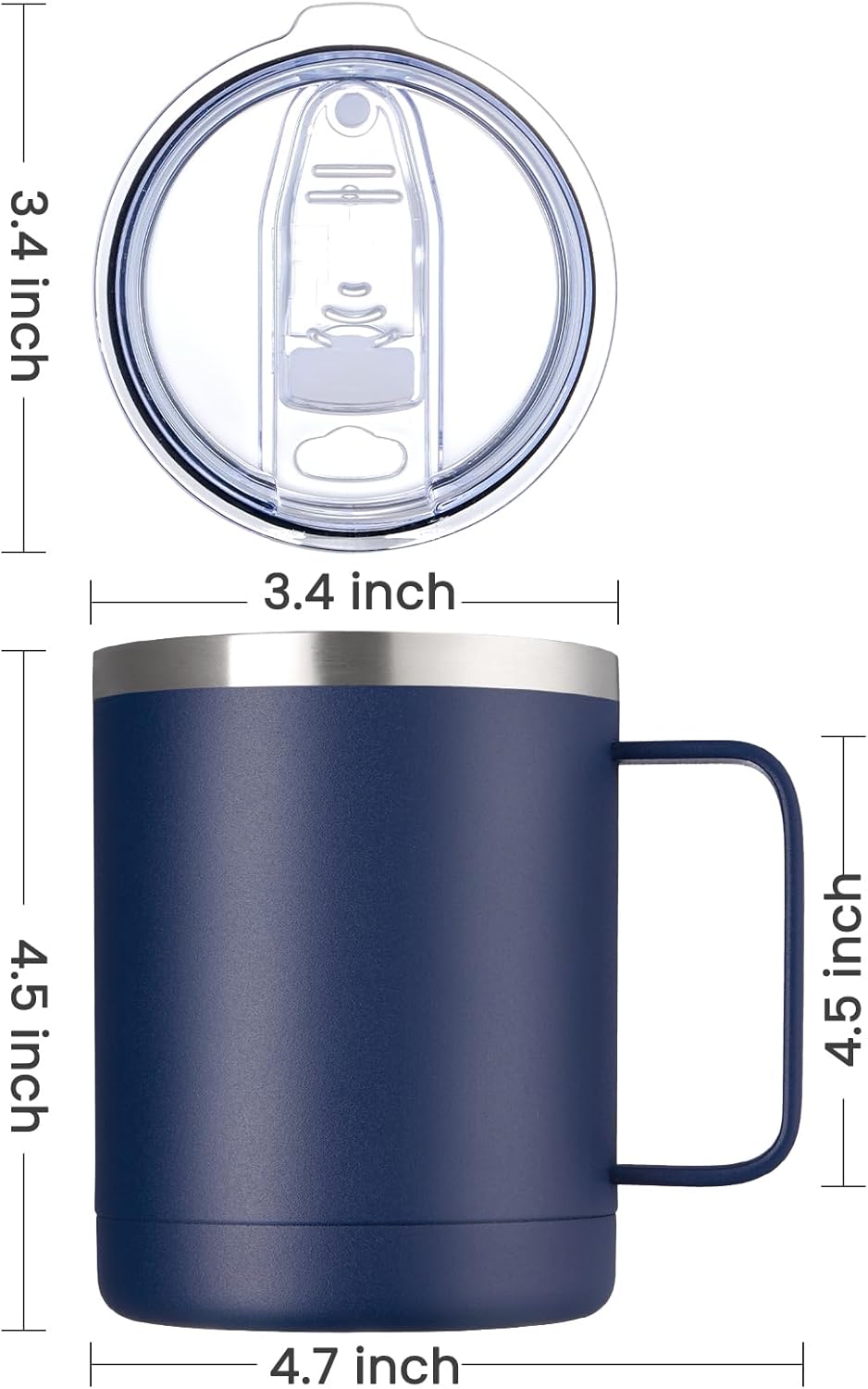 Mug Personalized 12oz Mix Color Mug With Handle,Stainless Steel Insulated Travel Tumblers With Sliding Lid,Double Wall Vacuum Camping Coffee Cup for Hot & Cold Drinks Tea