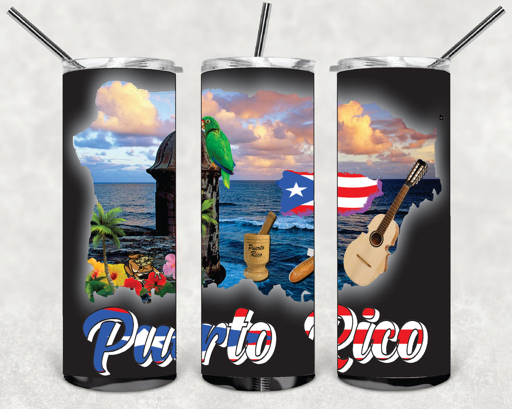 Puerto Rico and 78 Towns Tumbler 20oz Hot and Cold