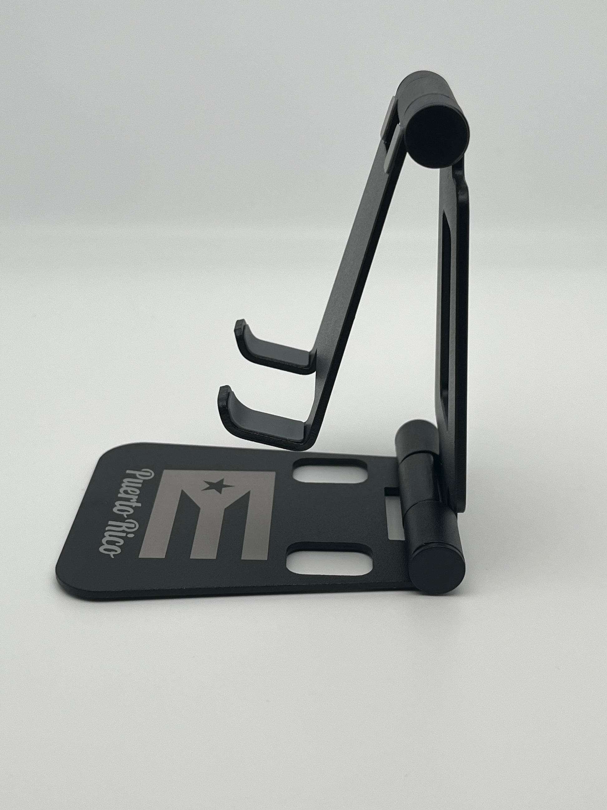 Puerto Rico Souvenirs Phone Stand Folding Dual Axis Aluminum Alloy Stand color Black