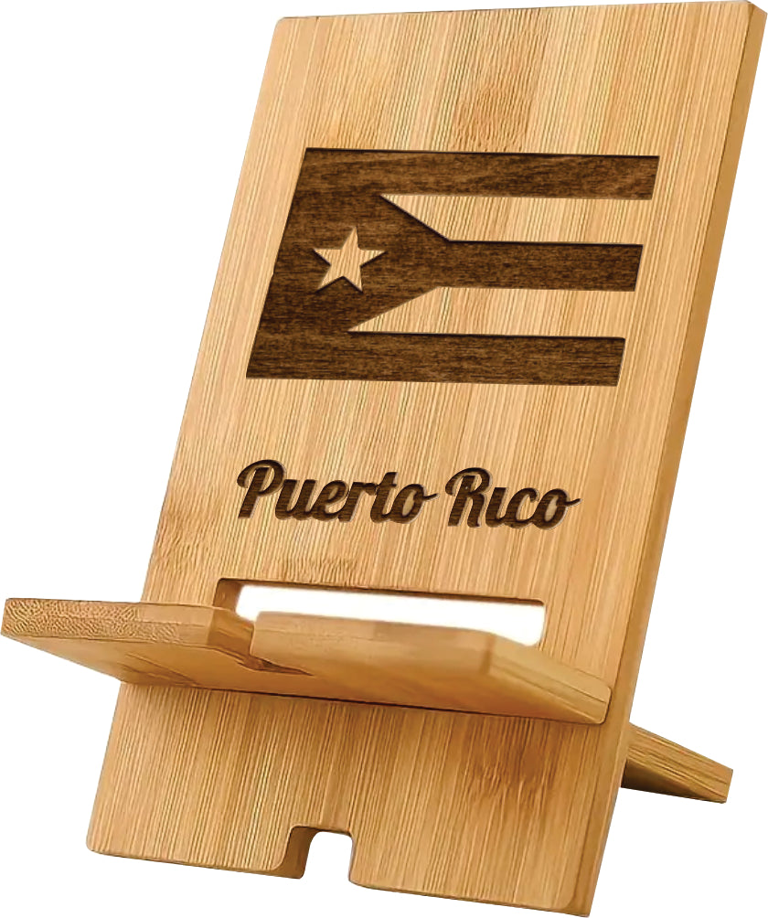 Wooden Phone Stand Puerto Rico Souvenirs Eco-friendly bamboo phone holder