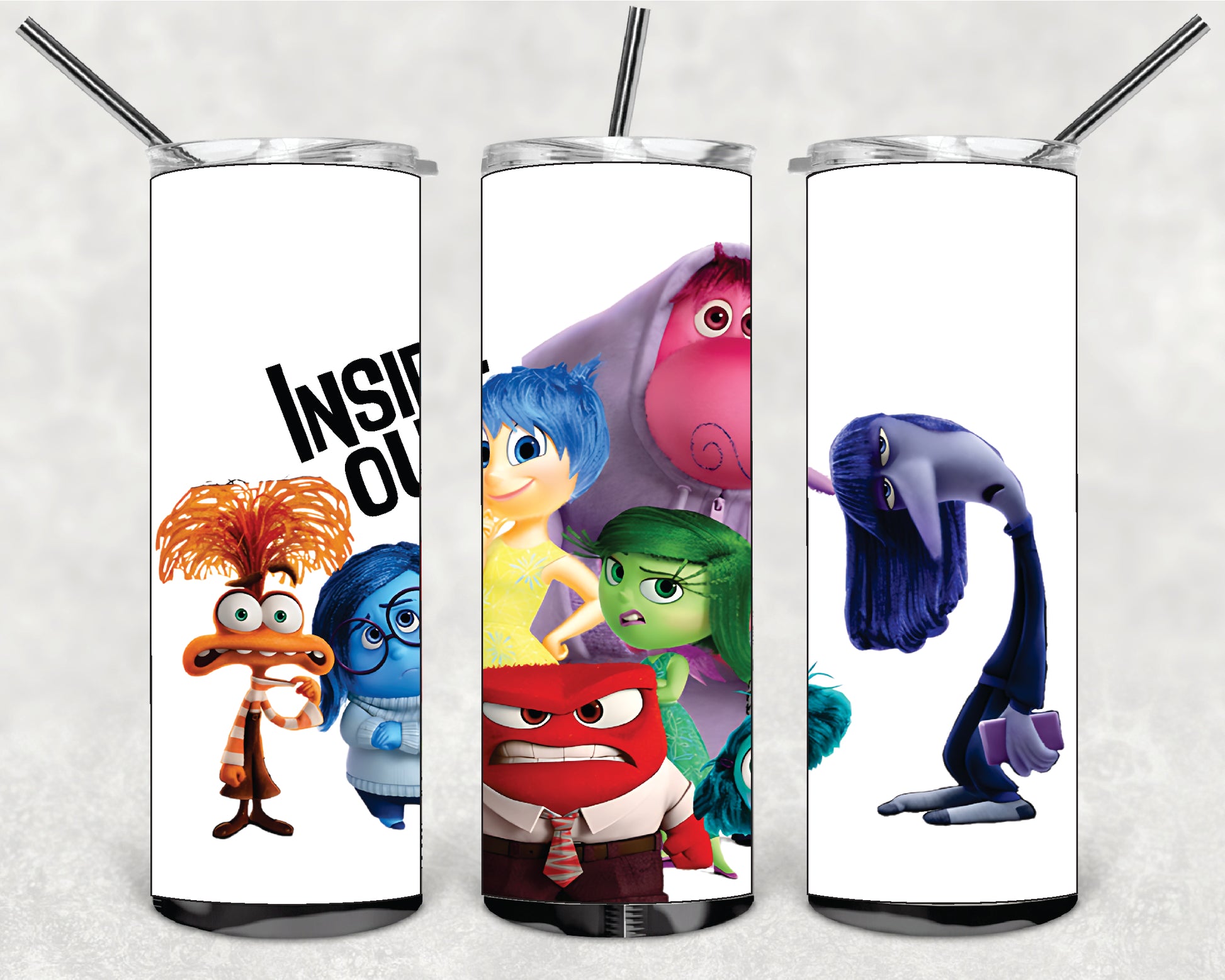 INSIDE OUT BLUE DESINGS 20oz Stainless Steel Double Wall Skinny Tumbler With Str