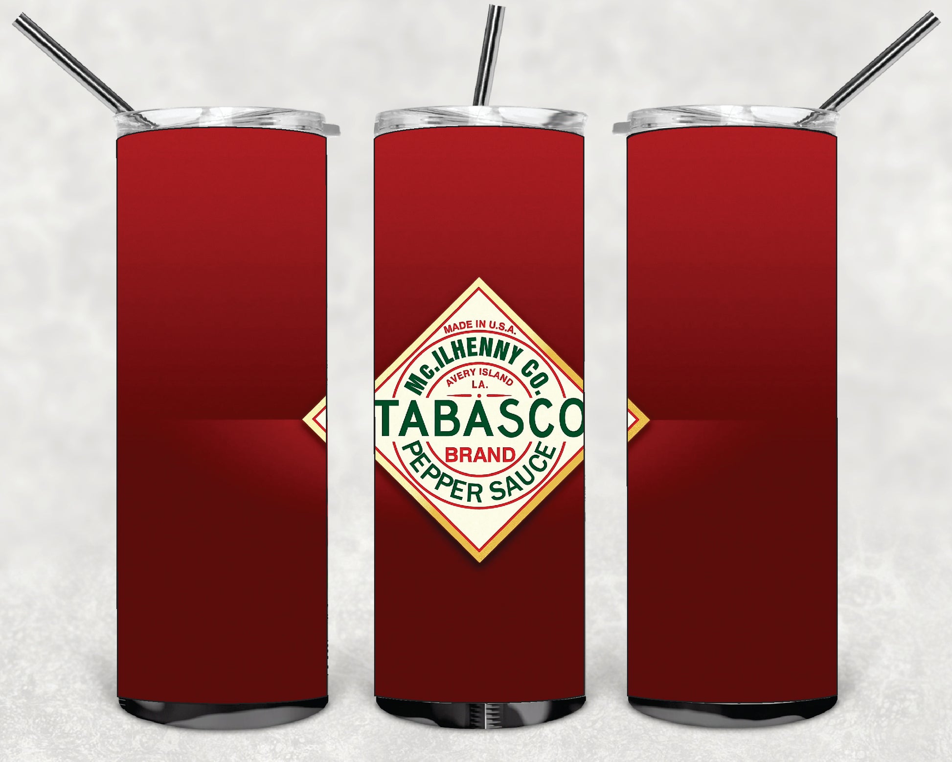 FOOD TABASCO PEPPER SOUCE DESINGS 20oz Stainless Steel Double Wall Skinny Tumble
