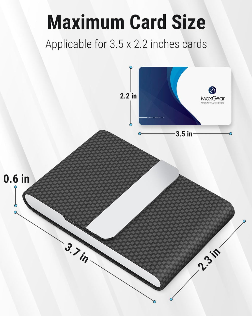 Business Card Holder with Ultra Slim Design,Business Card Case with Premium PU Leather,Suit Pocket Metal Card Holder with Magnetic Shut Pick and Promo