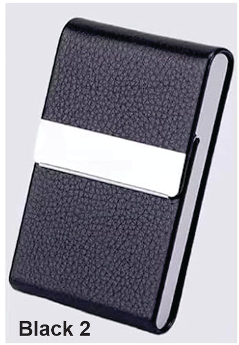 Business Card Holder with Ultra Slim Design,Business Card Case with Premium PU Leather,Suit Pocket Metal Card Holder with Magnetic Shut Pick and Promo