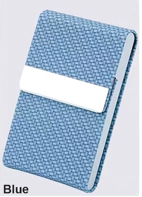 Business Card Holder with Ultra Slim Design,Business Card Case with Premium PU Leather,Suit Pocket Metal Card Holder with Magnetic Shut Pick and Promo