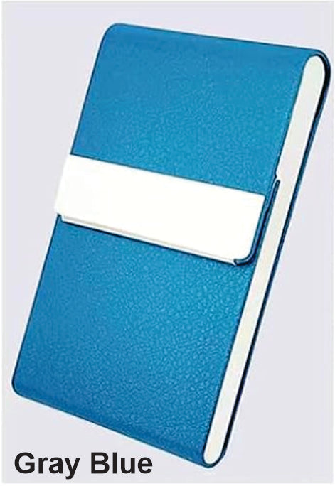 Business Card Holder with Ultra Slim Design,Business Card Case with Premium PU Leather,Suit Pocket Metal Card Holder with Magnetic Shut Pick and Promo