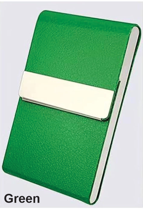 Business Card Holder with Ultra Slim Design,Business Card Case with Premium PU Leather,Suit Pocket Metal Card Holder with Magnetic Shut Pick and Promo