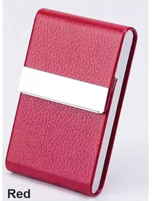 Business Card Holder with Ultra Slim Design,Business Card Case with Premium PU Leather,Suit Pocket Metal Card Holder with Magnetic Shut Pick and Promo