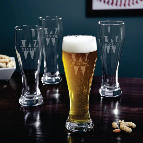 Beer Glasses, 19 Oz, Personalized, Set for Beer & Cocktails, 4 Pack