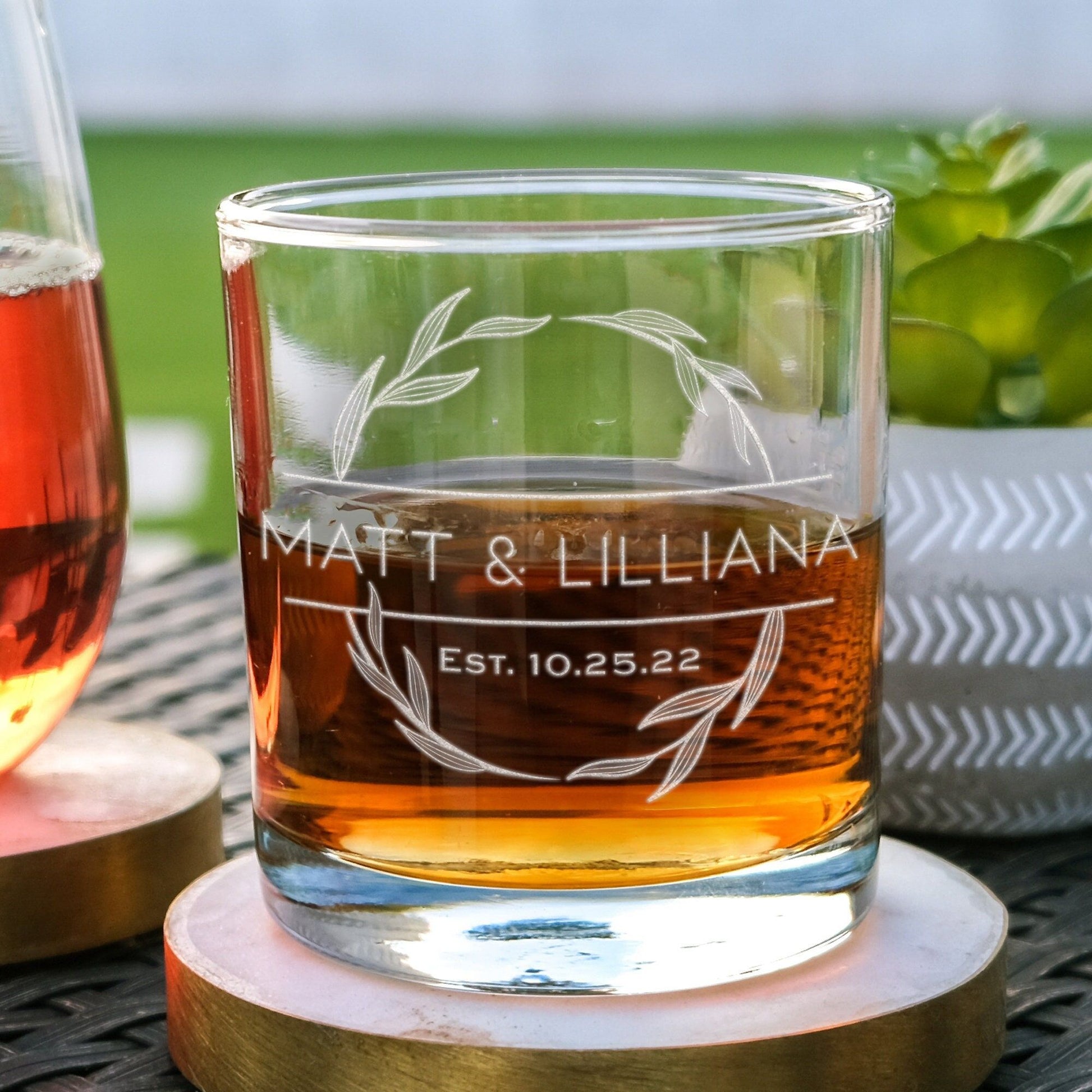 Whiskey Glasses Set of 4, 12 OZ, Personalized, Bourbon, Crystal Scotch Glass