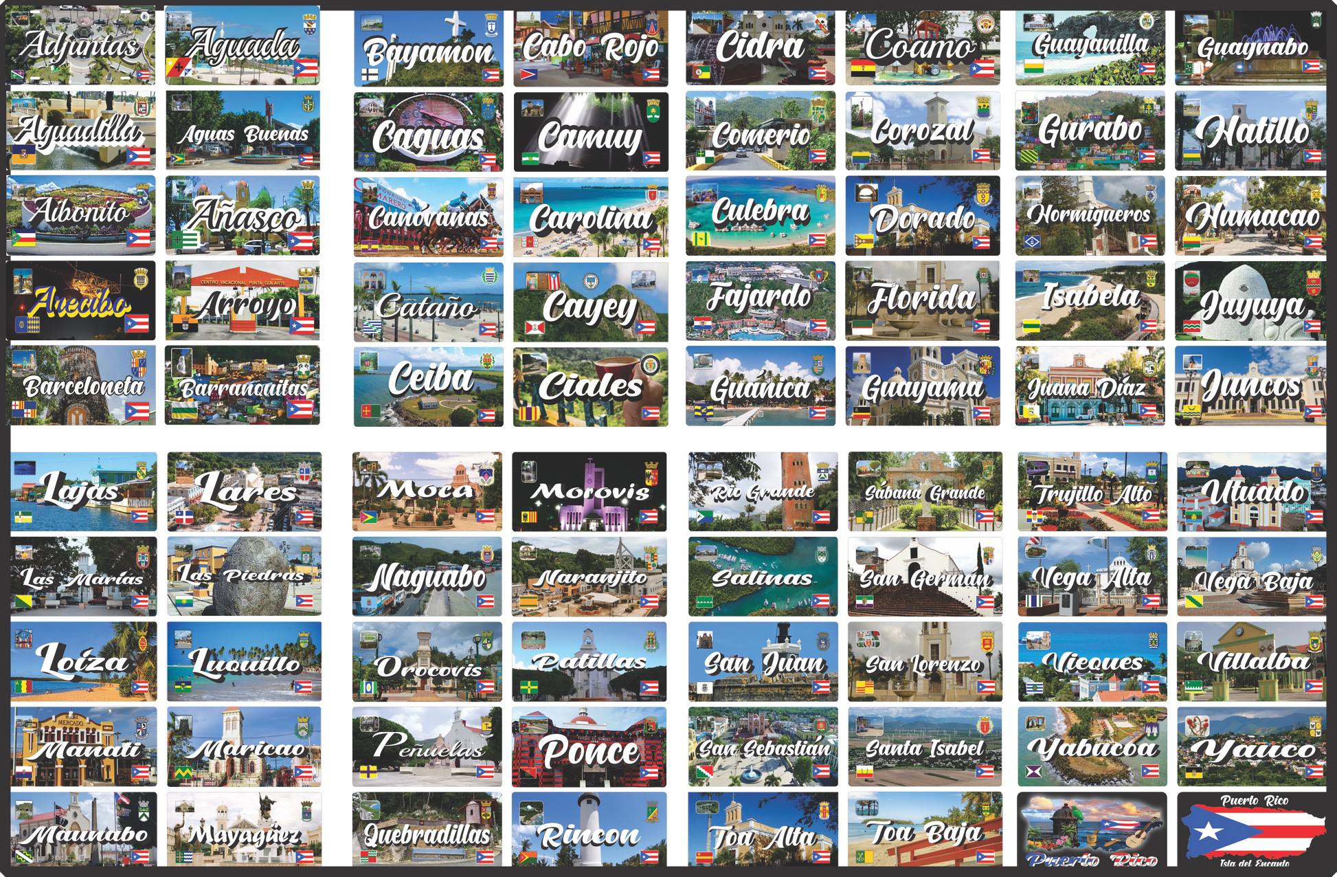 Puerto Rico and 78 Towns License Plate